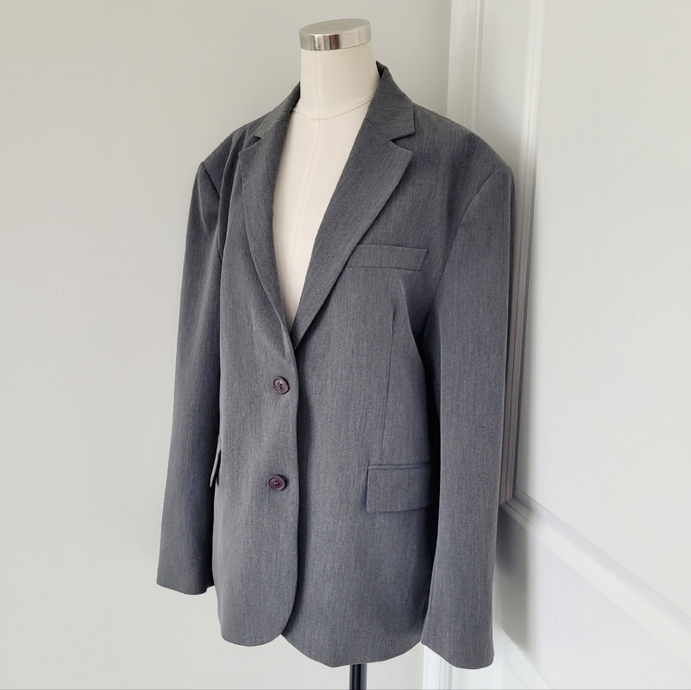 Djerf Avenue Forever Single-Breasted Blazer City Classic Formal Neutral - Picture 12 of 16